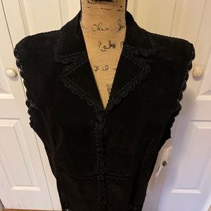 Black suede vest